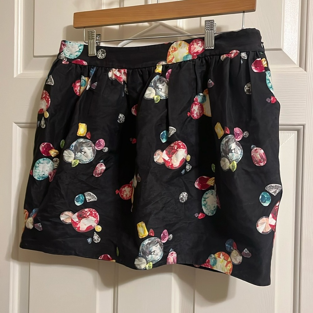 Kate Spade Jeweled Gem Bubble Cupcake Silk Blend Pockets Skirt 10